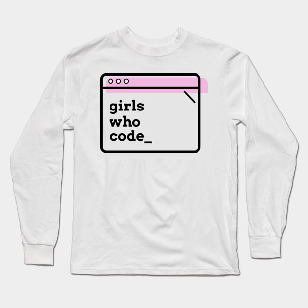 Girls Who Code Pink Long Sleeve T-Shirt by alissawang